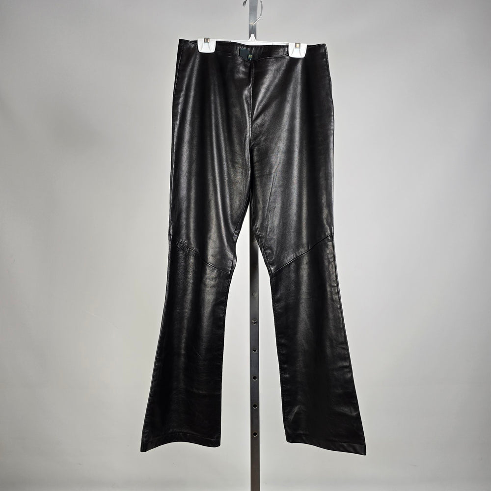 Vintage Black Leather Flare Pants by Danier Leather Bell Bottoms Size 8