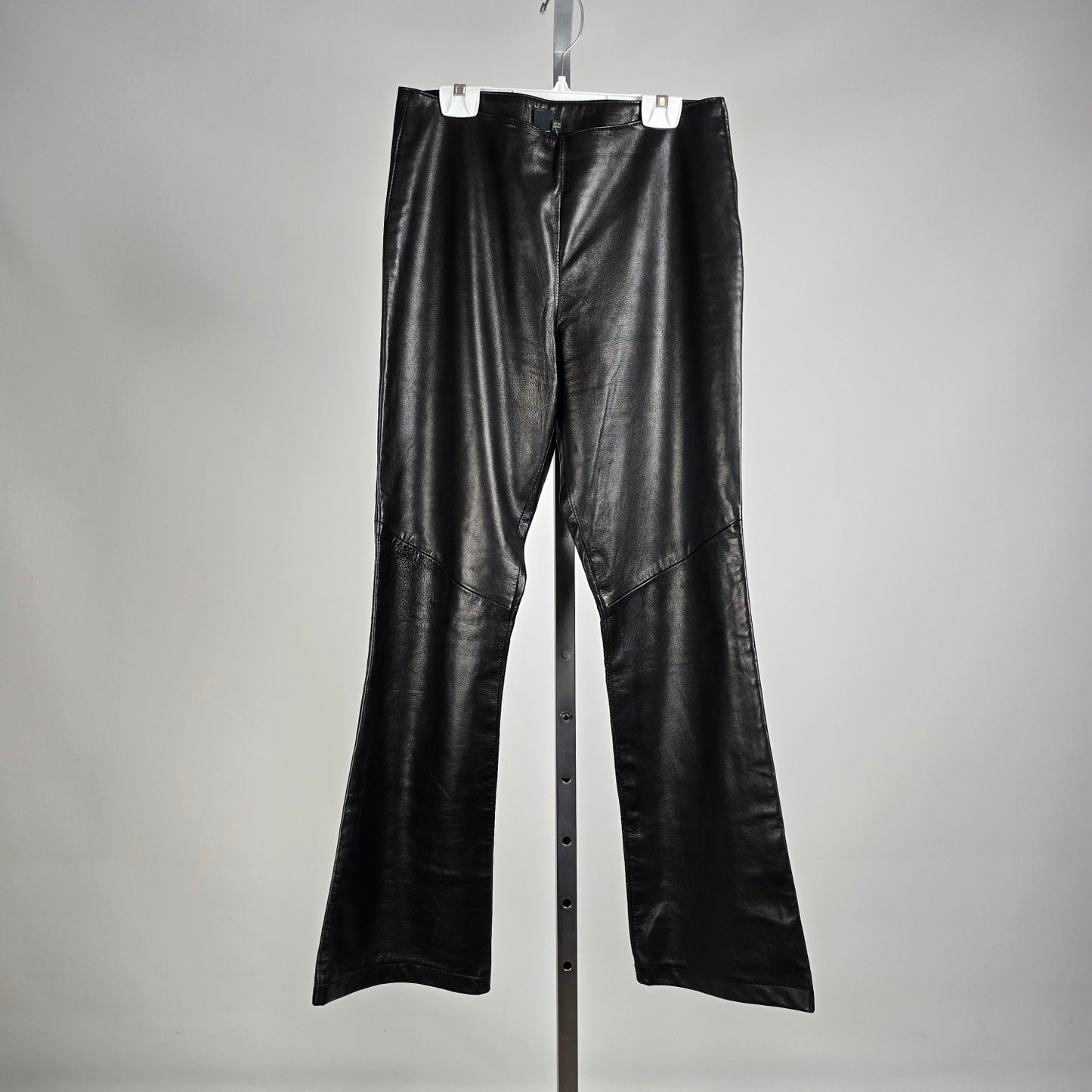 Vintage Black Leather Flare Pants by Danier Leather Bell Bottoms Size 8