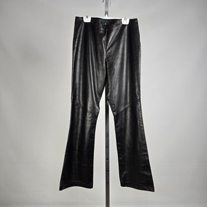 Vintage Black Leather Flare Pants by Danier Leather Bell Bottoms Size 8
