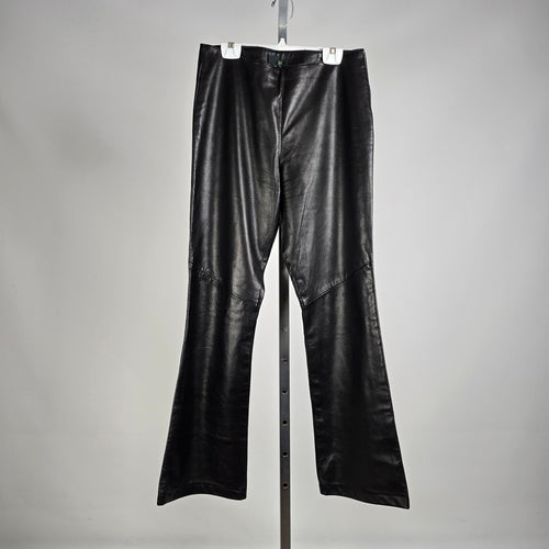Vintage Black Leather Flare Pants by Danier Leather Bell Bottoms Size 8