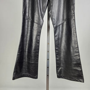 Vintage Black Leather Flare Pants by Danier Leather Bell Bottoms Size 8