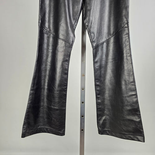 Vintage Black Leather Flare Pants by Danier Leather Bell Bottoms Size 8