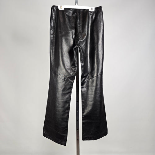 Vintage Black Leather Flare Pants by Danier Leather Bell Bottoms Size 8