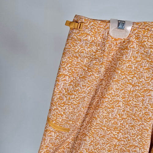 Patagonia Dirt Roamer Bike Shorts – Sea Texture Golden Caramel Print Size 10