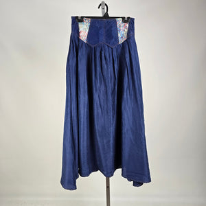 Vintage Sunny Leigh 100% Silk Maxi Skirt – Boho Prairie Festival Skirt Size S