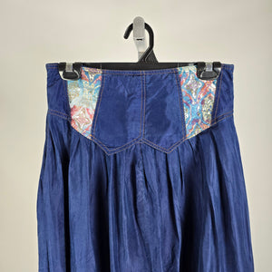 Vintage Sunny Leigh 100% Silk Maxi Skirt – Boho Prairie Festival Skirt Size S