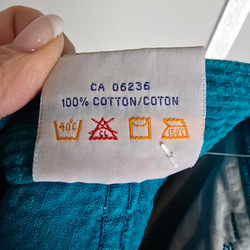 Vintage 80s/90s Teal Corduroy Pants – Made in Korea – Size 11