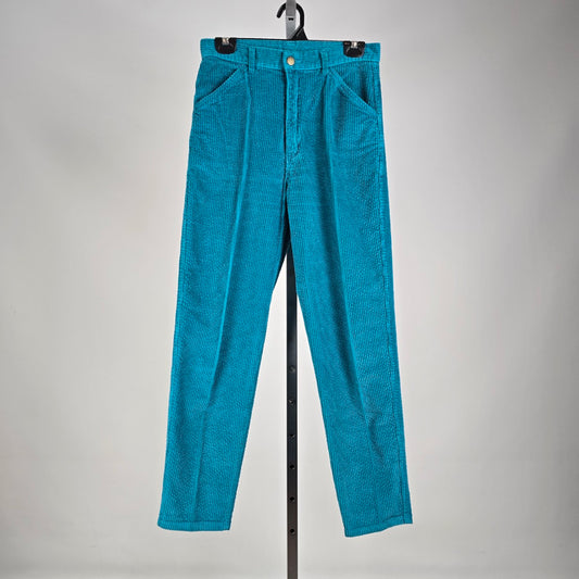 Vintage 80s/90s Teal Corduroy Pants – Made in Korea – Size 11