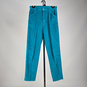 Vintage 80s/90s Teal Corduroy Pants – Made in Korea – Size 11