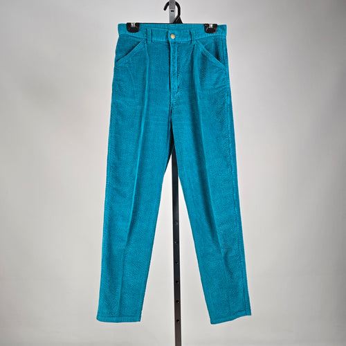 Vintage 80s/90s Teal Corduroy Pants – Made in Korea – Size 11