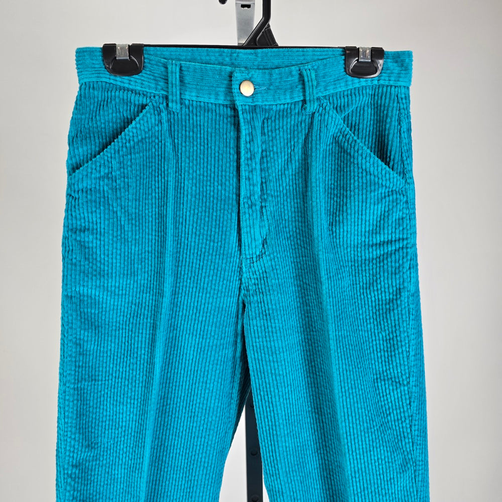 Vintage 80s/90s Teal Corduroy Pants – Made in Korea – Size 11