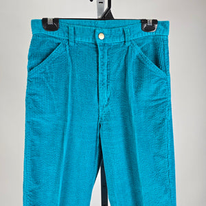 Vintage 80s/90s Teal Corduroy Pants – Made in Korea – Size 11