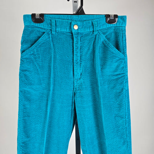 Vintage 80s/90s Teal Corduroy Pants – Made in Korea – Size 11