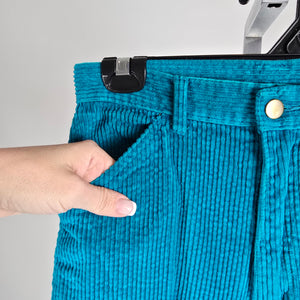 Vintage 80s/90s Teal Corduroy Pants – Made in Korea – Size 11