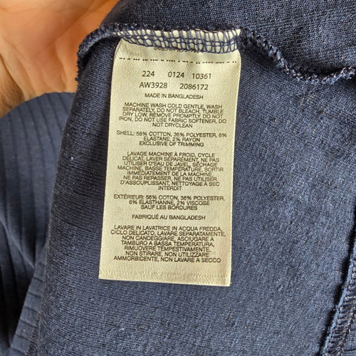 Columbia Sportswear Ribbed Henley Top 2X Navy Long Sleeve Casual Shirt