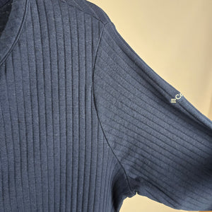 Columbia Sportswear Ribbed Henley Top 2X Navy Long Sleeve Casual Shirt