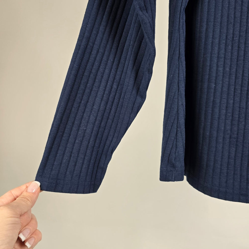 Columbia Sportswear Ribbed Henley Top 2X Navy Long Sleeve Casual Shirt
