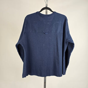 Columbia Sportswear Ribbed Henley Top 2X Navy Long Sleeve Casual Shirt