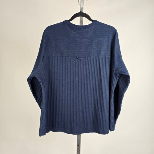 Columbia Sportswear Ribbed Henley Top 2X Navy Long Sleeve Casual Shirt