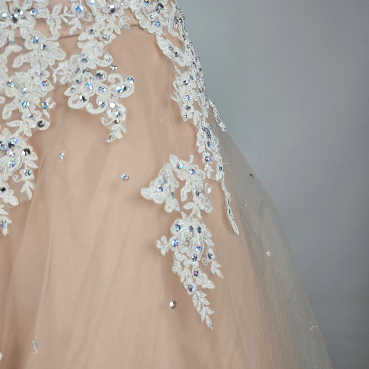 Morilee by Madeline Gardner Blush Lace Ball Gown Formal Dress Size 16