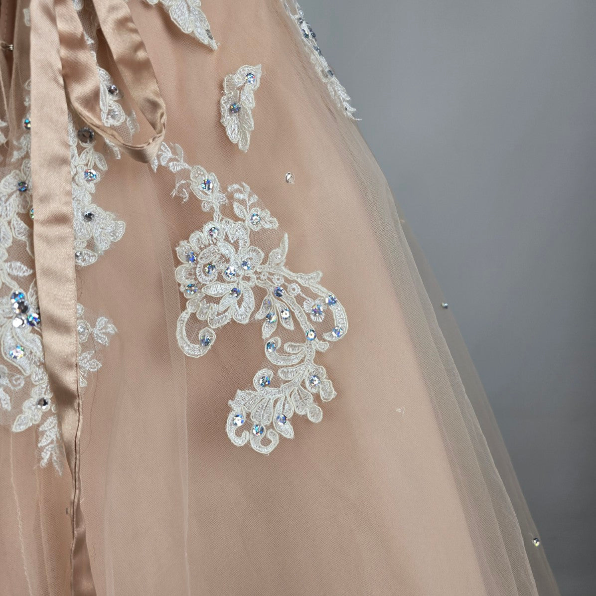 Morilee by Madeline Gardner Blush Lace Ball Gown Formal Dress Size 16