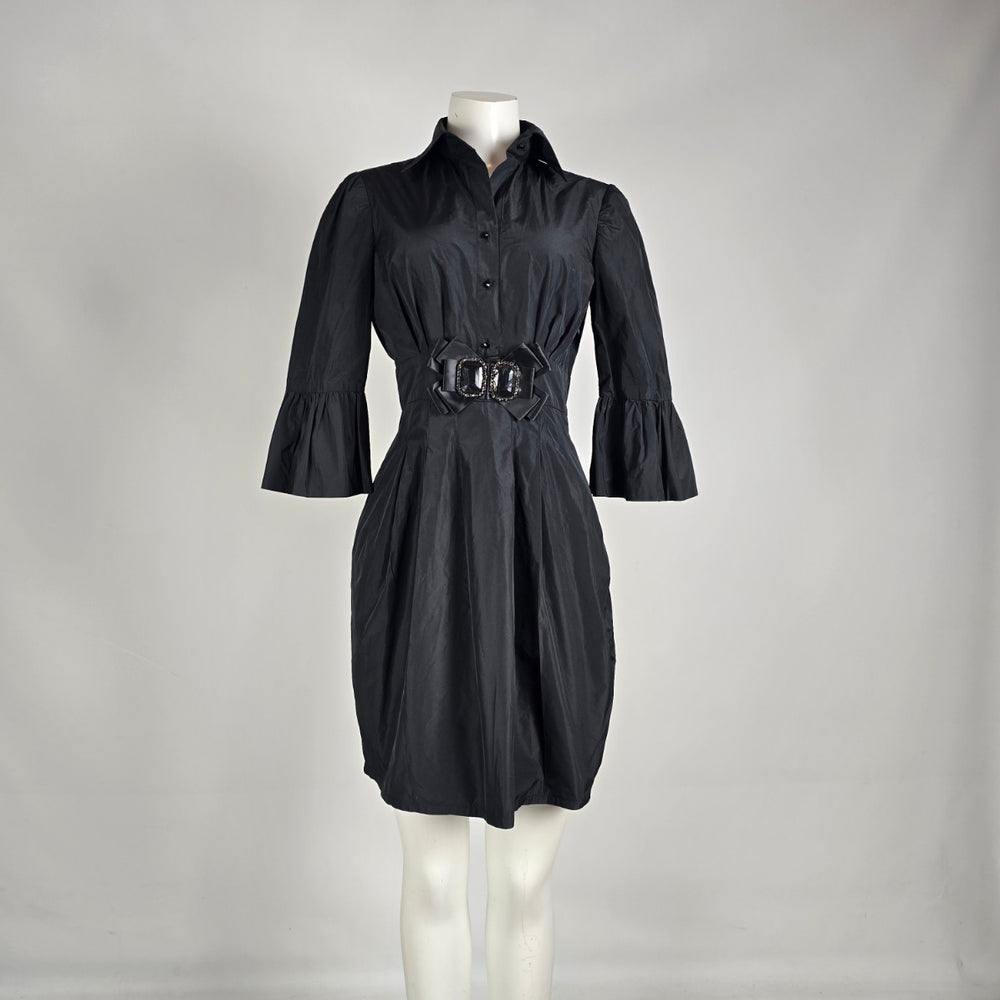 Joseph Ribkoff Black Sculptural Cocktail Dress Size 6