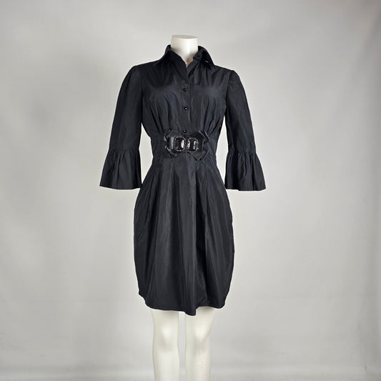 Joseph Ribkoff Black Sculptural Cocktail Dress Size 6