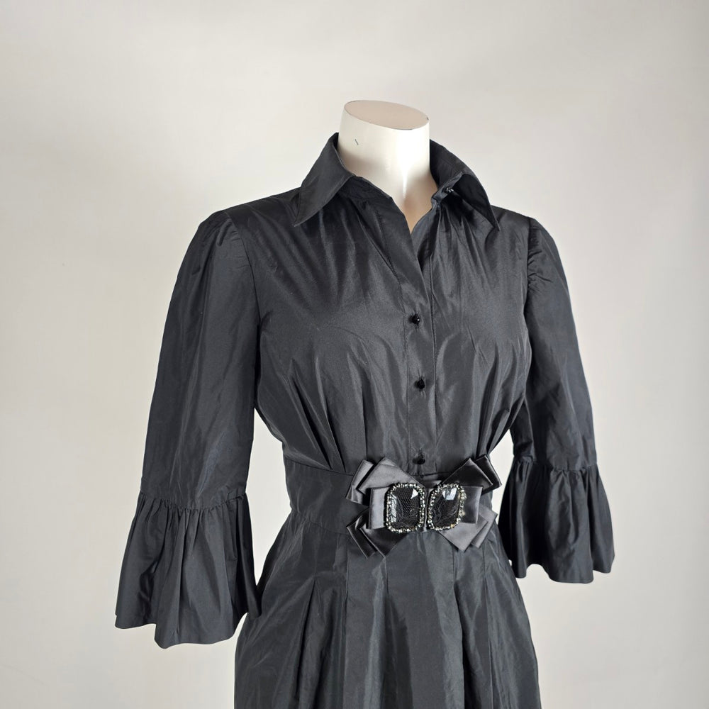 Joseph Ribkoff Black Sculptural Cocktail Dress Size 6
