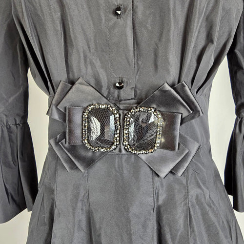 Joseph Ribkoff Black Sculptural Cocktail Dress Size 6