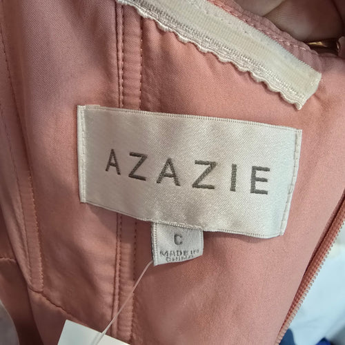 Azazie Blush Pink Off Shoulder Formal Gown Size S/M