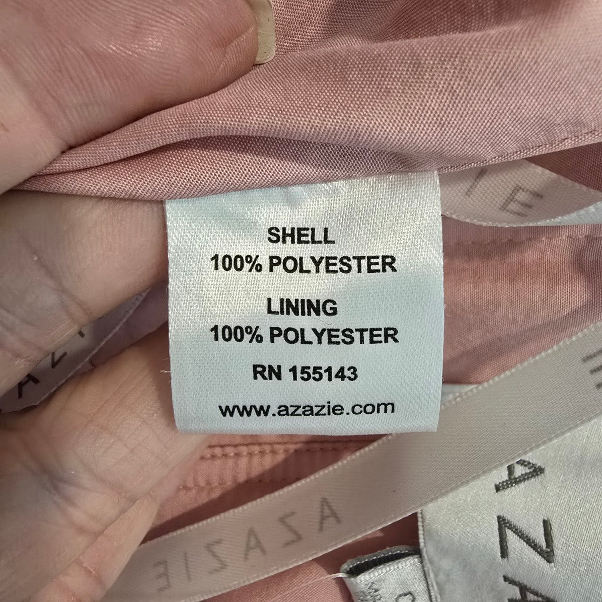 Azazie Blush Pink Off Shoulder Formal Gown Size S/M