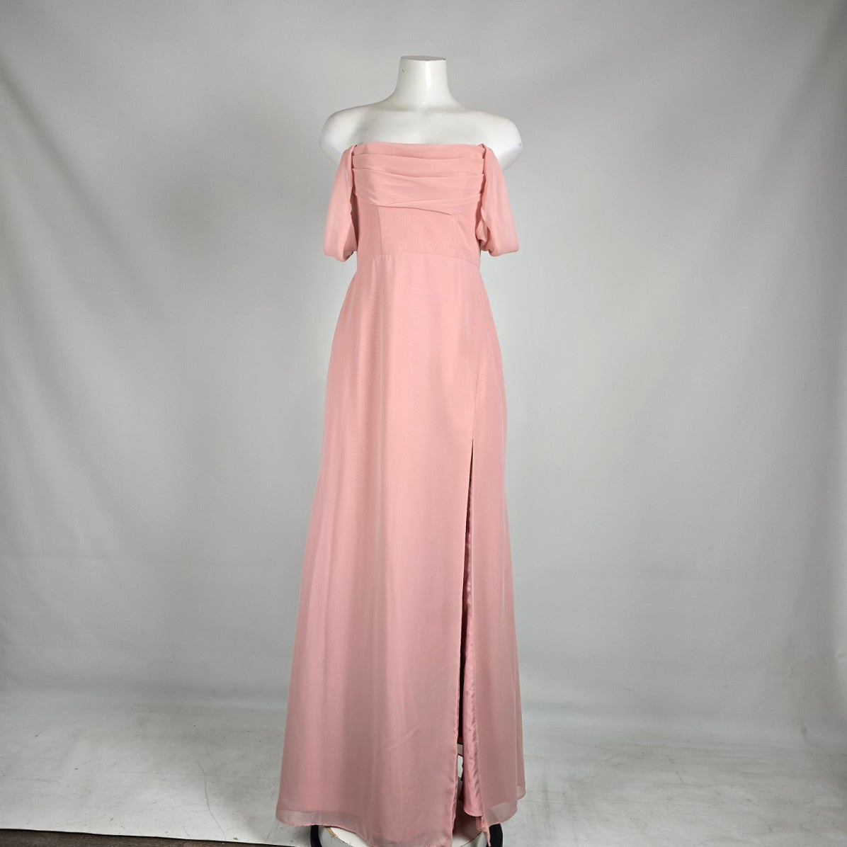 Azazie Blush Pink Off Shoulder Formal Gown Size S/M