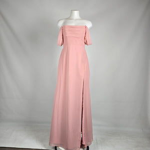 Azazie Blush Pink Off Shoulder Formal Gown Size S/M