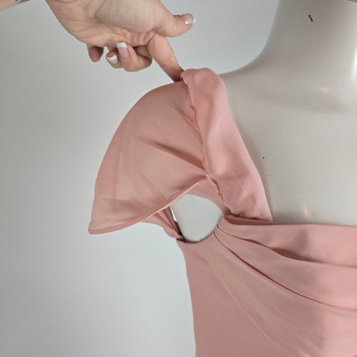 Azazie Blush Pink Off Shoulder Formal Gown Size S/M