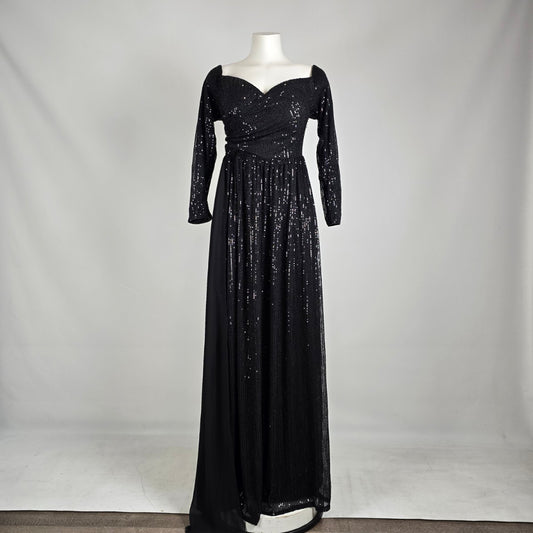 Faeriesty Black Sequin Formal Gown Plus Size 1XL