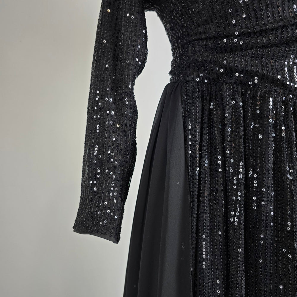 Faeriesty Black Sequin Formal Gown Plus Size 1XL