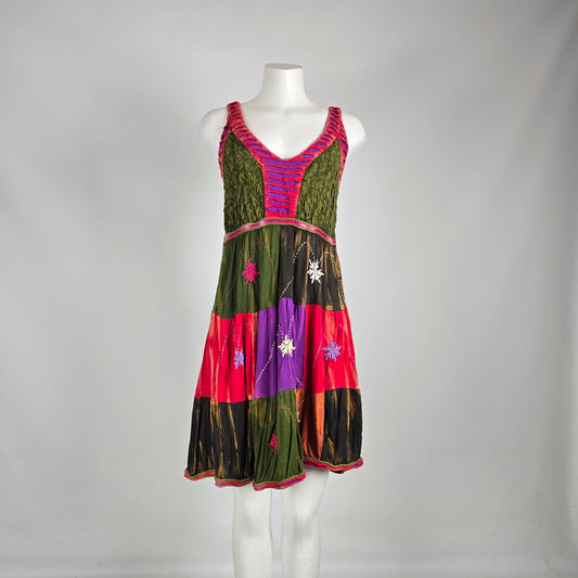 Vintage Rising International Patchwork Boho Dress XL