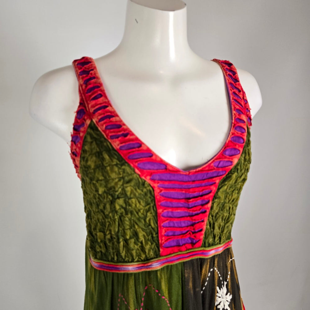 Vintage Rising International Patchwork Boho Dress XL