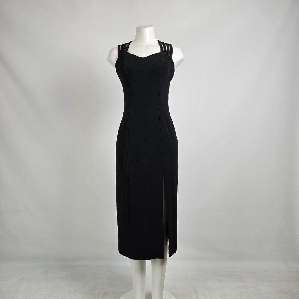 Vintage Dramatix Black Evening Dress Size 8