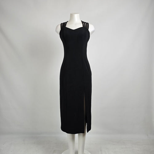 Vintage Dramatix Black Evening Dress Size 8