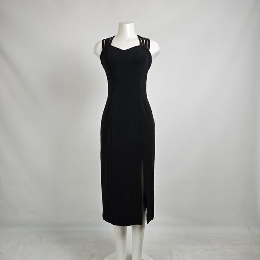 Vintage Dramatix Black Evening Dress Size 8