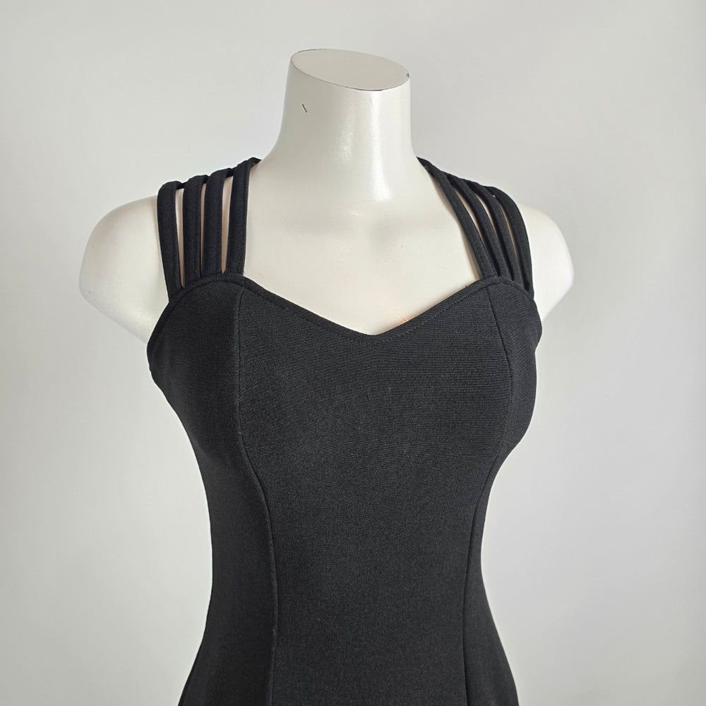 Vintage Dramatix Black Evening Dress Size 8