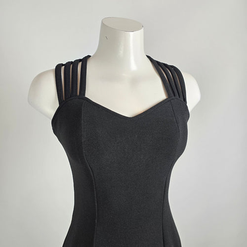 Vintage Dramatix Black Evening Dress Size 8