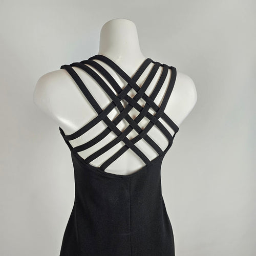 Vintage Dramatix Black Evening Dress Size 8