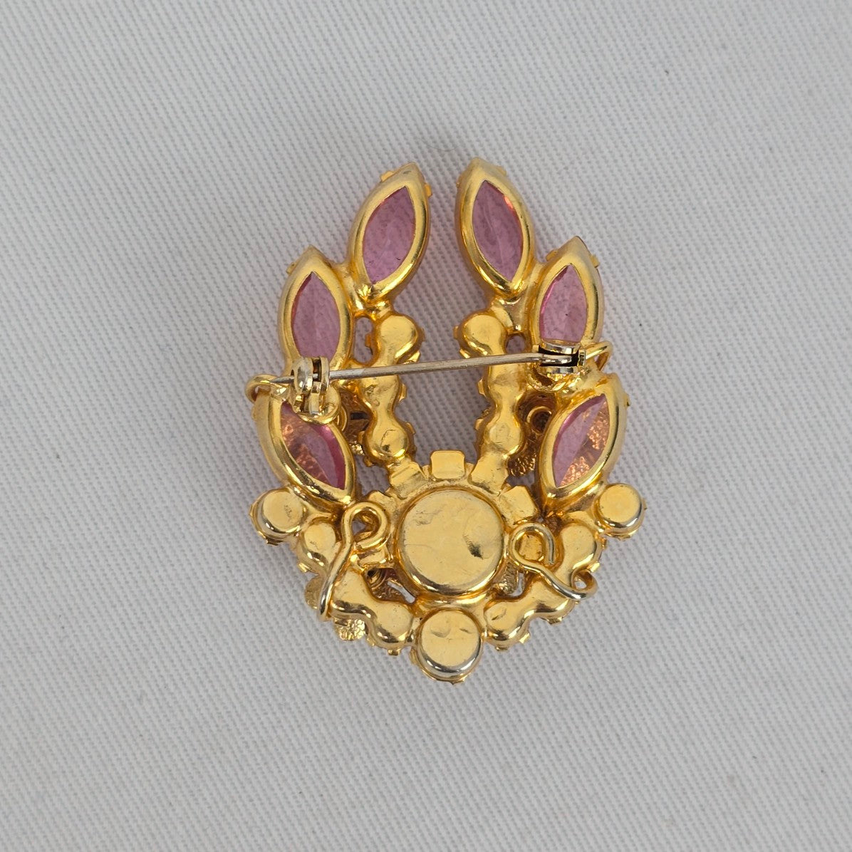 Vintage D&E Juliana Pink Rhinestone Flower Cluster Brooch