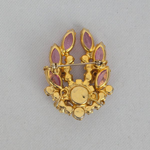 Vintage D&E Juliana Pink Rhinestone Flower Cluster Brooch