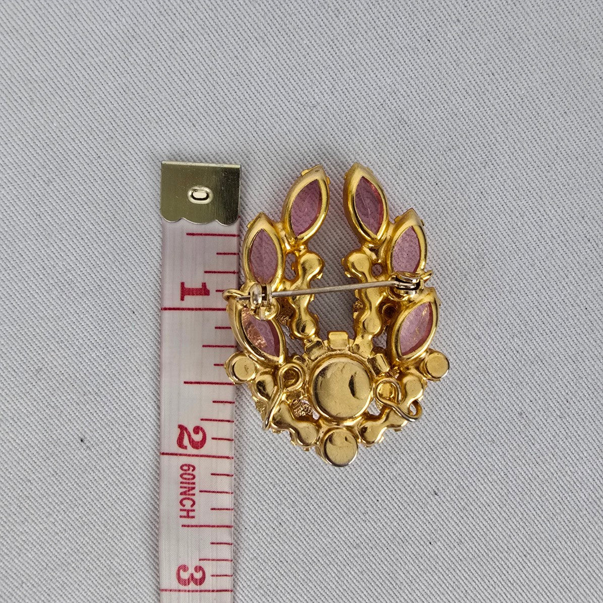 Vintage D&E Juliana Pink Rhinestone Flower Cluster Brooch