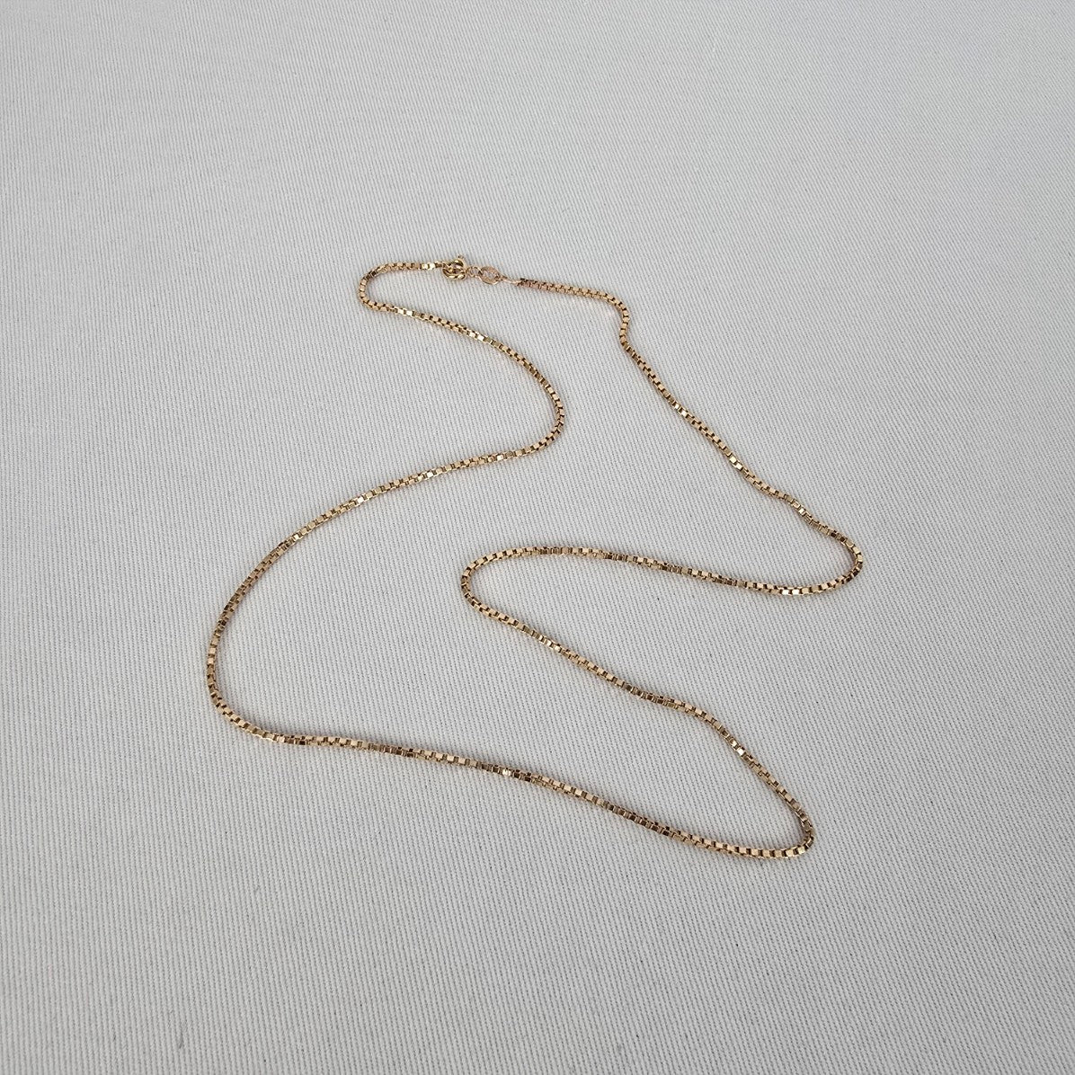 10K Gold Box Chain Necklace 20” Fine Yellow Gold Chain