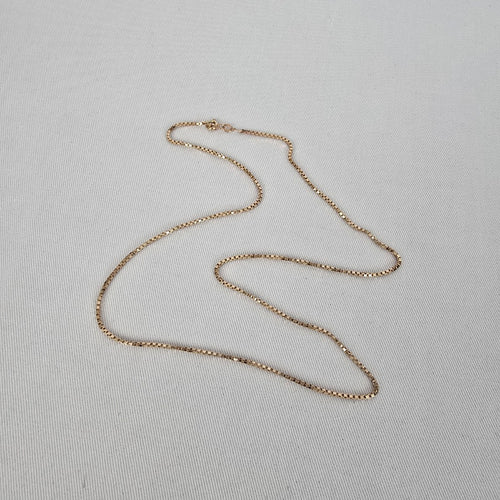 10K Gold Box Chain Necklace 20” Fine Yellow Gold Chain