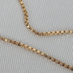 10K Gold Box Chain Necklace 20” Fine Yellow Gold Chain